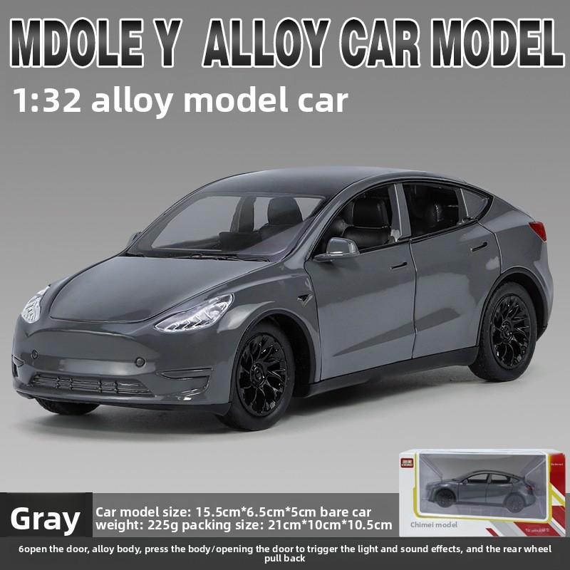 Металлическая модель автомобиля Tesla Model Y Коллекционная игрушка со звуком и светом Для любителей автомобилей