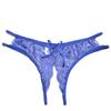Sexy Perforated Lace One Size Fits String Sheer Underwear, Shorts, T-Back Pants, Underwear, String, Most, Panties, Lingerie, Panties, (Blue)