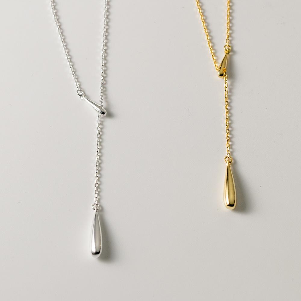 New Personalized, Fashionable, Simple Water Droplet Y-shaped Necklace with Ins Style and Cool Neck Accessories for Women