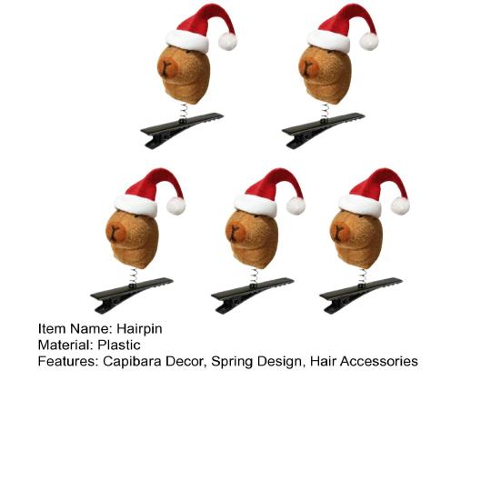 5 шт. шпильки для волос для девочек, весенний дизайн, декор капибара, заколки для волос, яркие цвета, аксессуары для волос, укладка волос