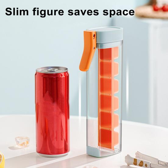 Ice Mold with Removable Lid Easy Release Effortless Ice Cube Pressing Tray One-Handed Operation Square Ice Maker for Kitchen Organization