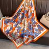 Versatile British-Style Silk Square Scarf - 90cm Solid Color Shawl & Headscarf