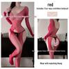 Alluring Four-Sided Open Crotch Mesh Bodysuit with Long Sleeves