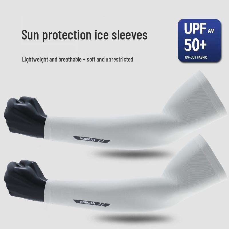 Anti-UV Ice Silk Sleeves: Extra Long Sun Protection for Men & Women - Perfect for Cycling, Fishing