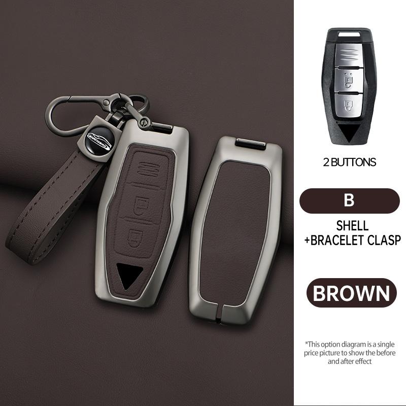 Car 2/3/4Buttons Key Case Cover Holder Chain For Mitsubishi Outlander 2022 2023 Car Interior Accessories