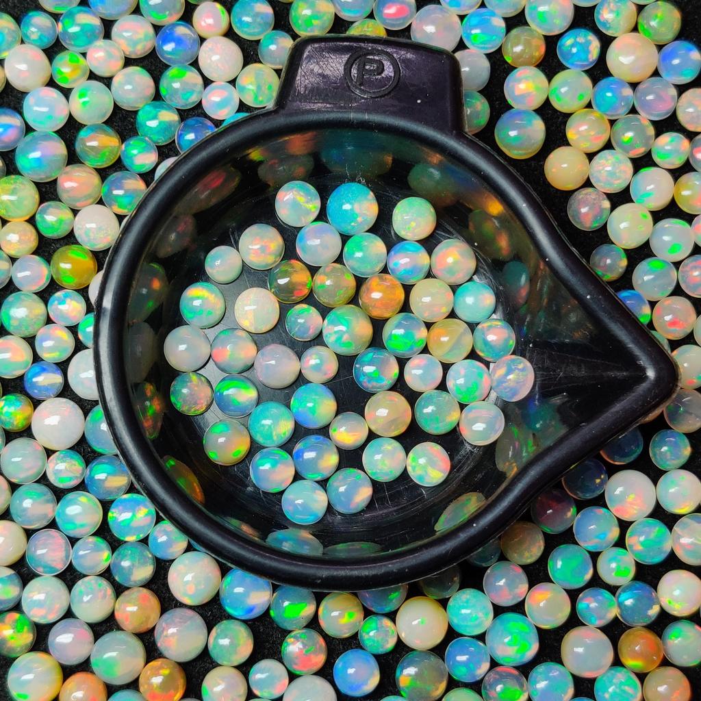 AAA Multi Fire высшего качества, 4 мм, круглая форма, натуральный эфиопский драгоценный камень кабошон огненного опала Welo, лечебный камень, свободный камень.