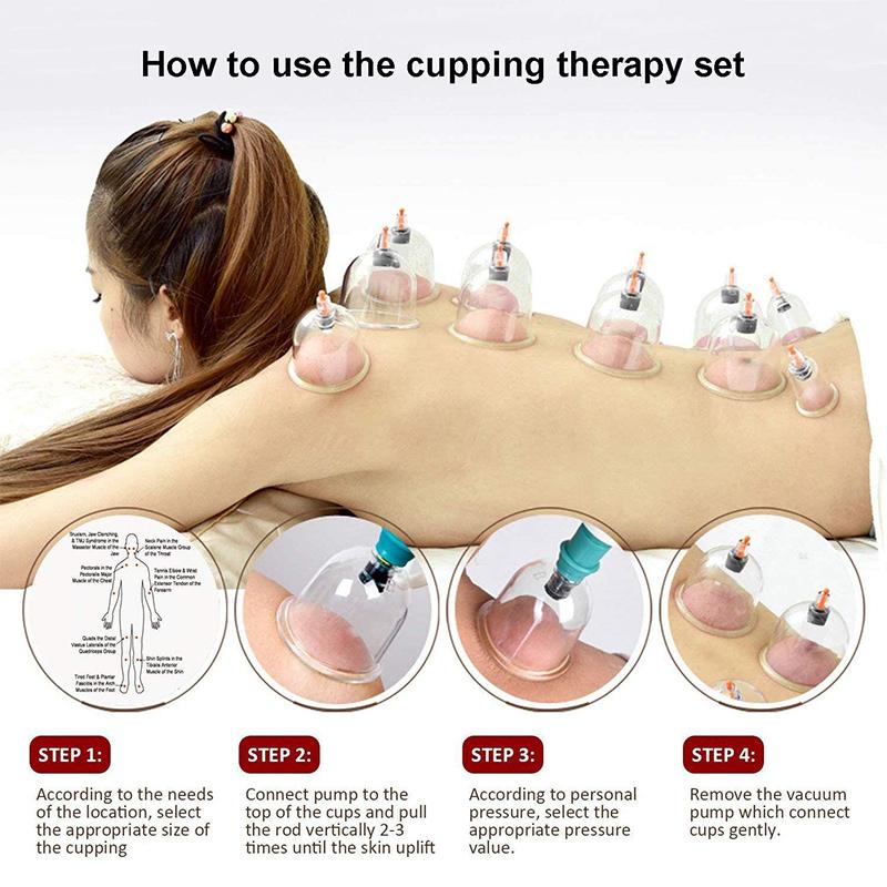 6or24 Pieces Suction Cups Massage Vacuum Cupping Body Massager Plastic Vacuum Suction Therapy Cupping Set Cans for Massage