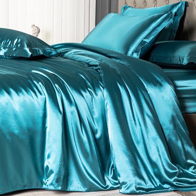 Домашняя кровать комплект простыней из четырех частей летняя шелковистая легкая прохладная простыня из трех частей пододеяльник постельное белье
