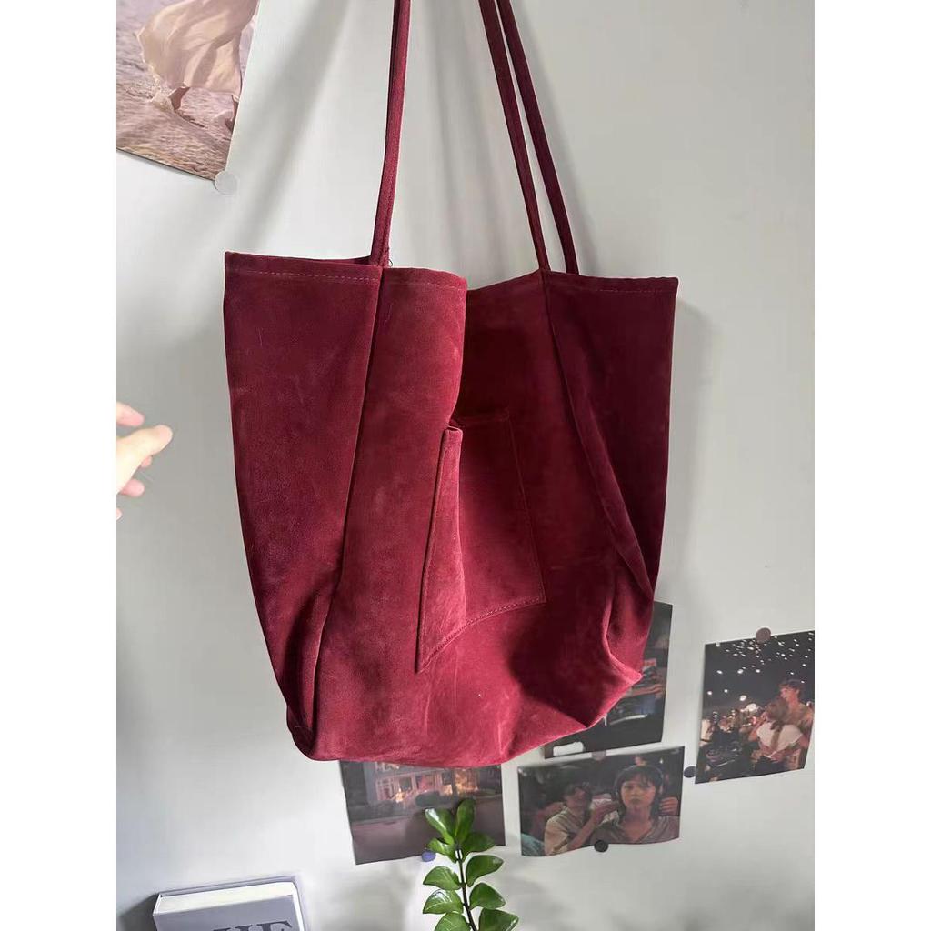 Винтажная замшевая сумка-тоут женская новая осенне-зимняя сумка через плечо большой вместимости сумка для компьютера