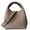 Genuine Leather Bucket Bag Women Soft Top-Grain Cowhide Shoulder Handbag Multi-Color Stitched Design Urban Chic Daily Use