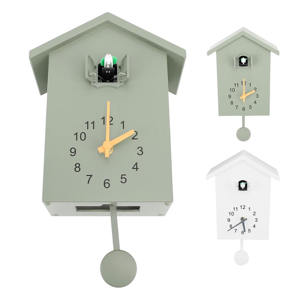 Bird House Wall Clock Bird Voice Call Nordic Bird House Pendulum Wall Hanging Clock for Office