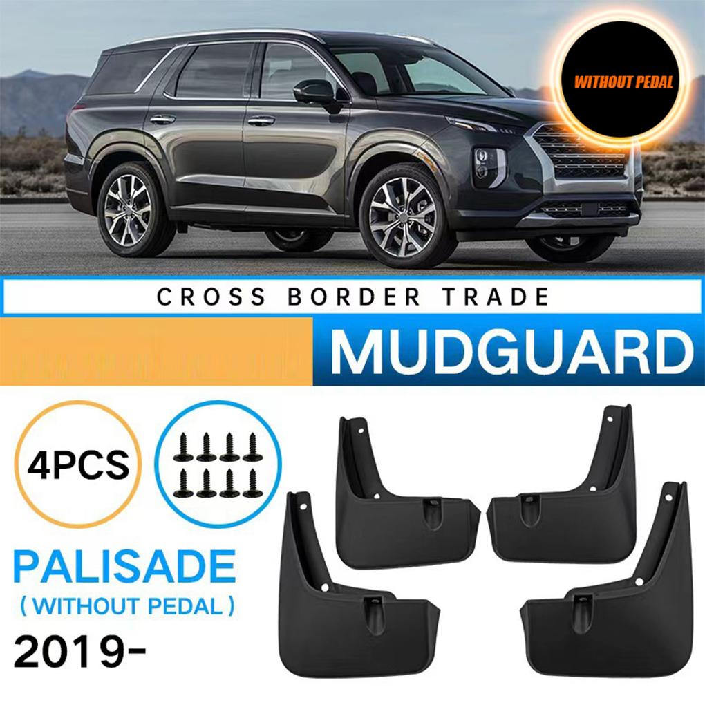 4 шт./комплект брызговиков для Hyundai Palisade 19-23, брызговики, крыло, брызговик для Palisade 2019-2023, черный