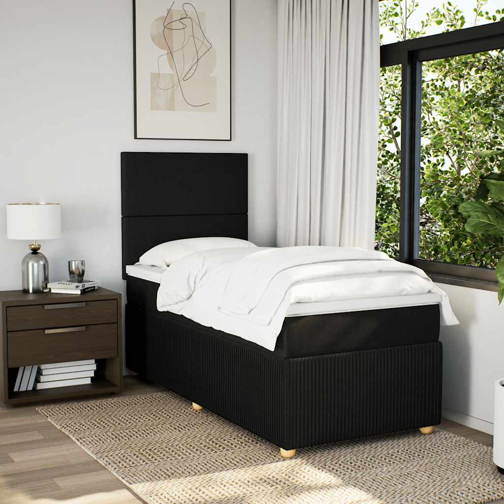 Box Spring Bed with Mattress Black 80 x 200 cm Fabric
