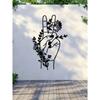 1 Pc Peace Symbol And Flowers Hollow Metal Wall Decor, Silhouette Hanging Art Crafts Suitable For Living Room And Bedroom Home Decoration