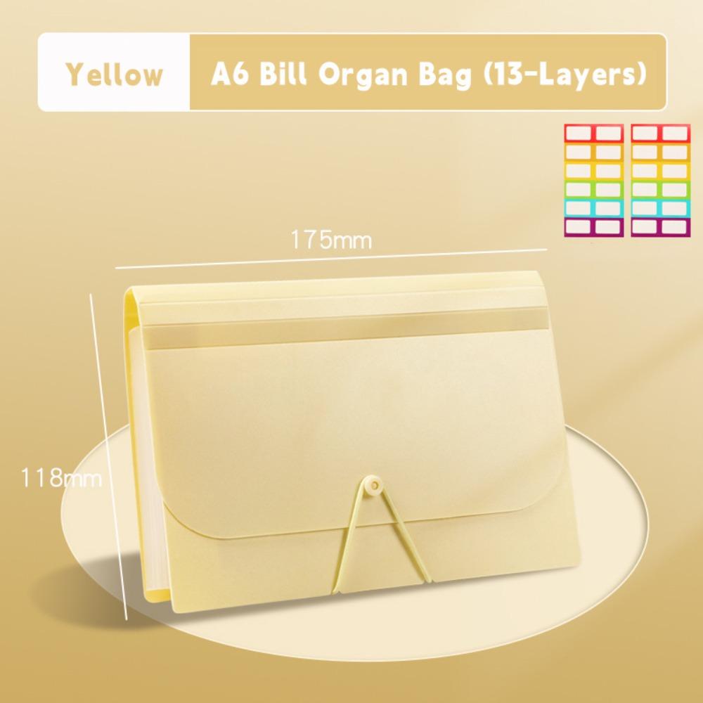 13-Layers A6 Bill Storage Booklet Strap Design Receipt Collection Book Receipt Collection
