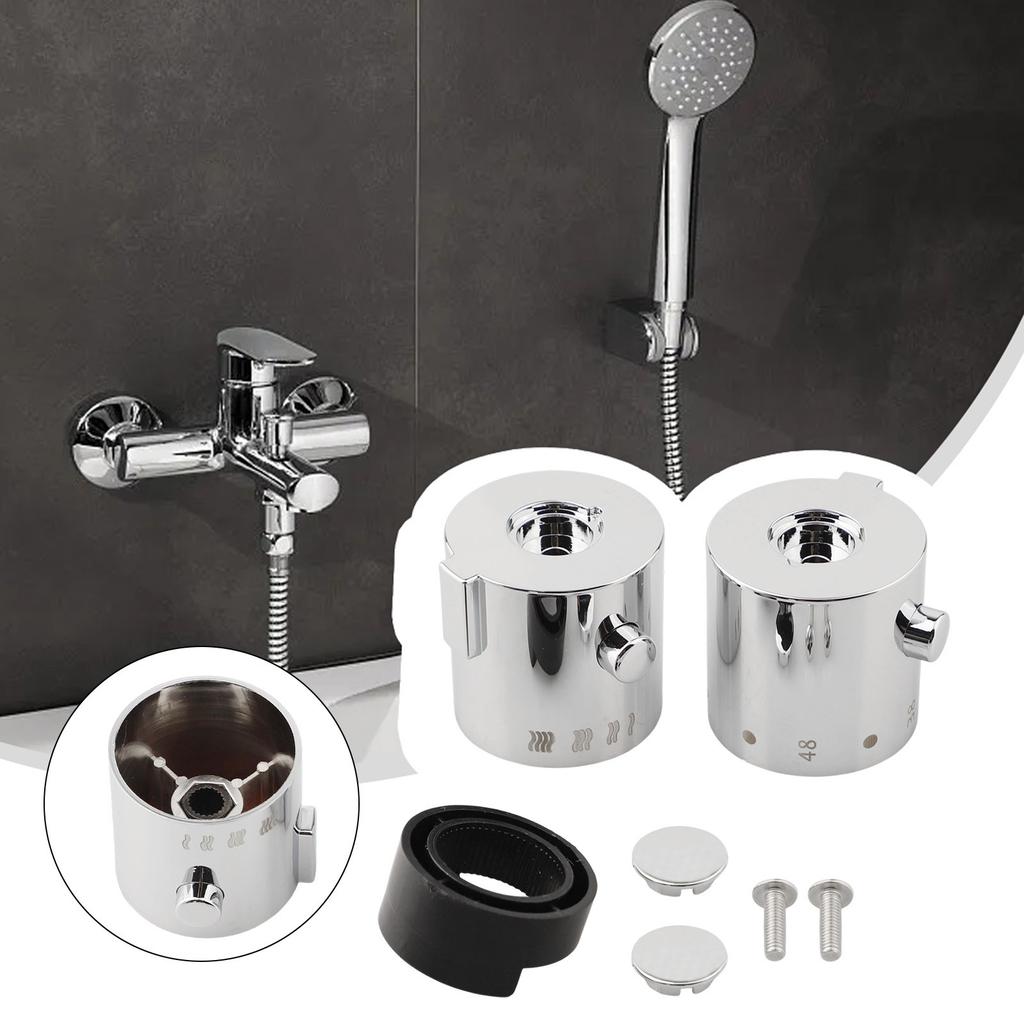 Bath Shower Mixer Knob Handles For SMA Thermostatic Mirror Shower Silver