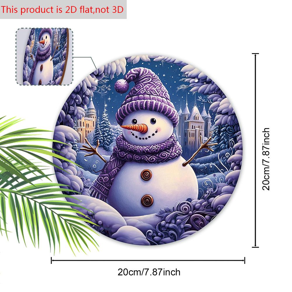 Очаровательная деревянная рождественская табличка «Снеговик», теплое зимнее круглое рождественское украшение для декора на входную дверь или стену, идеальный рождественский подарок