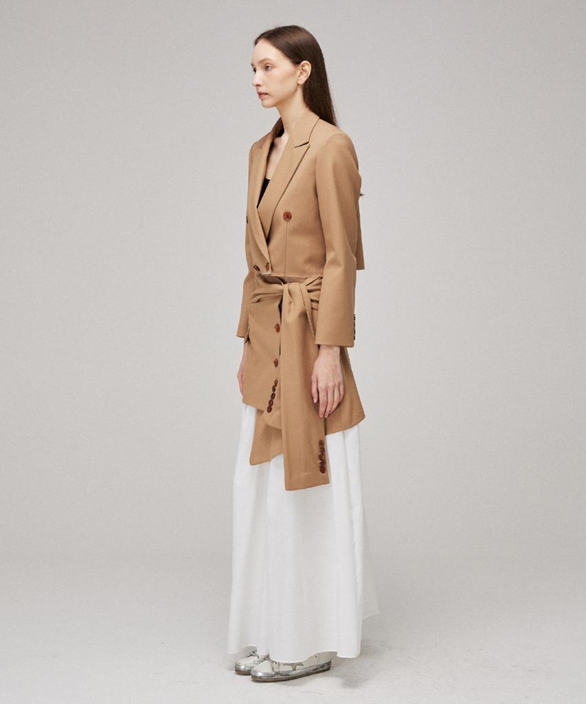 Meuameu Blazer Crop Layered Skirt