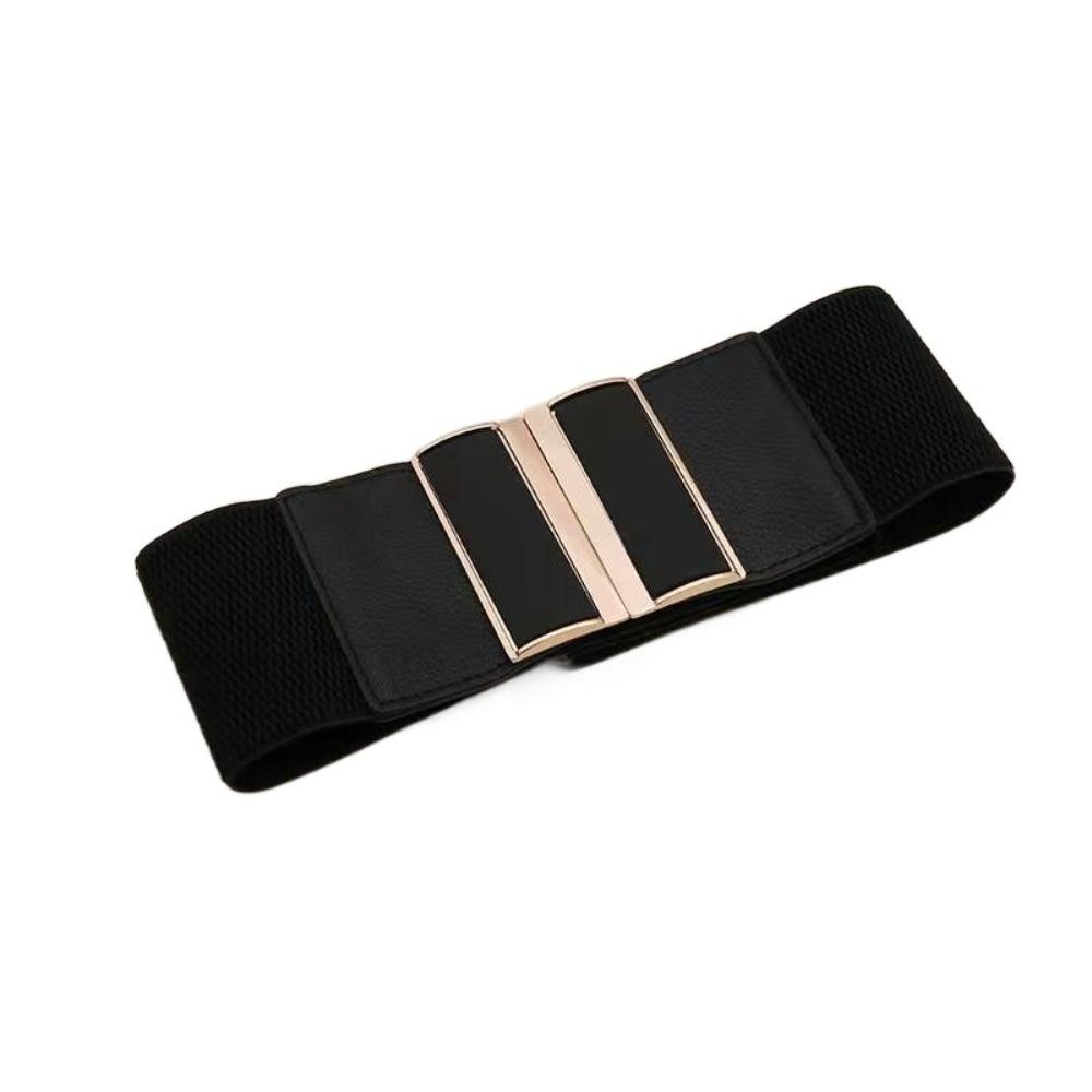 Waist Defining Elastic Wide Belts Solid Color Dress Belt Stretch Waistband Coat Accessories