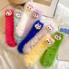 Смешные пушистые глупые носки для женщин, пушистые носки-тапочки, 3D-носки с плюшевыми мордочками, зимние теплые милые напольные носки