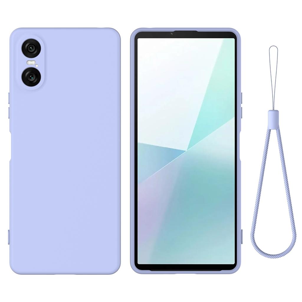Для Sony Xperia 10 VI Чехол Жидкий Силикон Защитный Чехол для Телефона с Ремешком для Руки