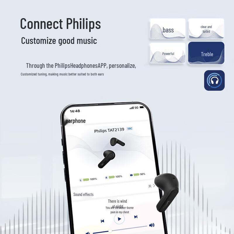 Philips TAT2139 Wireless Bluetooth In-Ear Earbuds