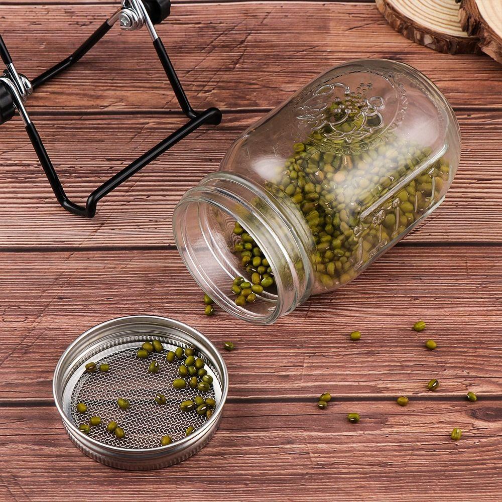 Растениеводство Домашняя кухня Проращивание семян Банки для проращивания 16/32 унции Банка Мейсона с сетчатыми крышками Проращиватель