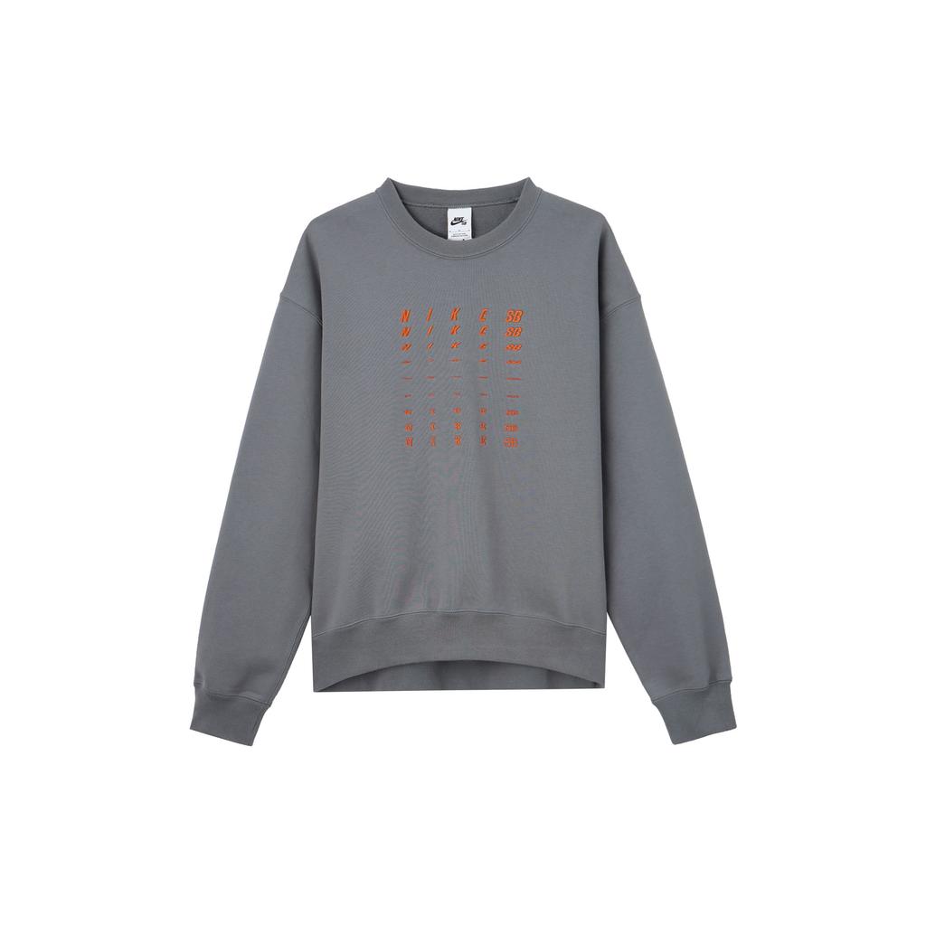Nike Флисовый свитшот с круглым вырезом SB Alphabetic, топы унисекс, дымчато-серый FB8434-084