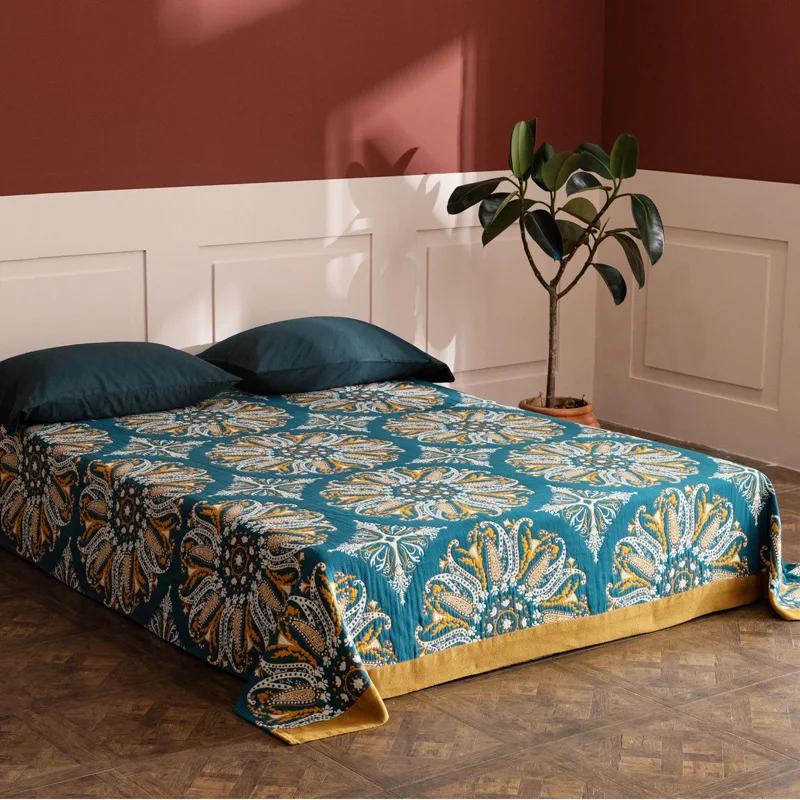 Хлопковое одеяло в богемном стиле для кровати, этническое полотенце для дивана, мягкое одеяло и пледы, дышащая марля, крутое одеяло, покрывало королевского размера, простыня