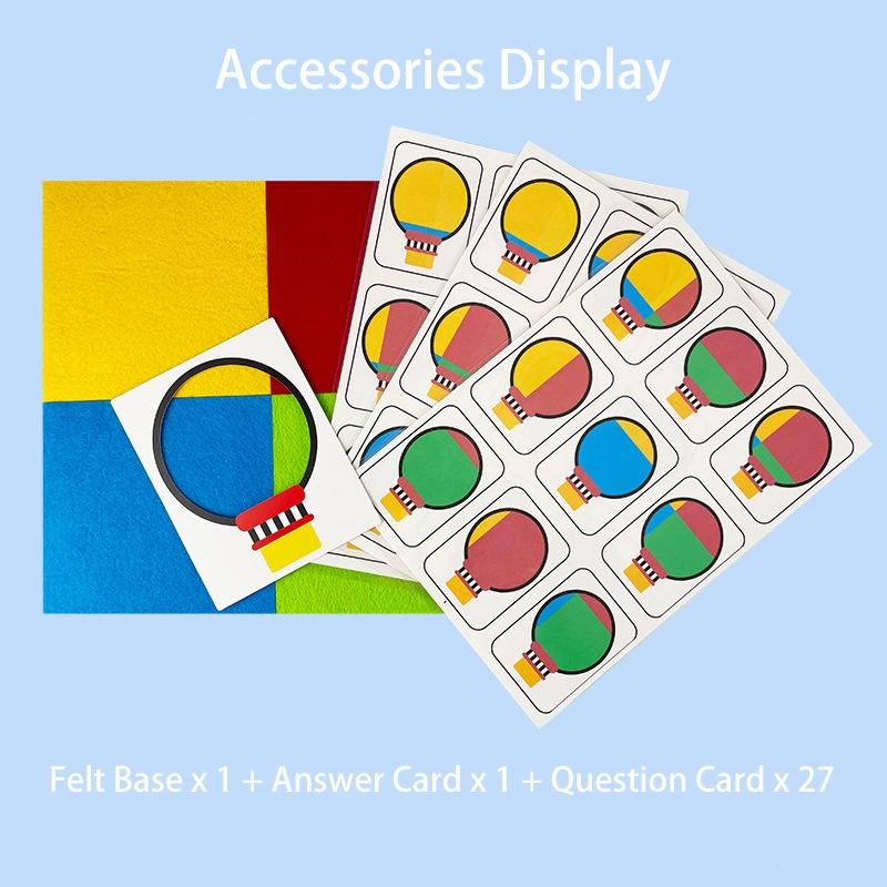 Montessori Material Felt Toys Hot Air Balloon Children Logical Thinking Color Matching Games Educational Learning Toys Preschool Teaching Aids