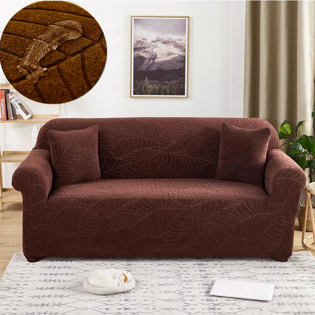 Waterproof Solid Elastic Sofa Cover Stretch Jacquard Spandex Armsofa Cover For Living Room 1 /2 /3 /4 Seats
