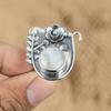 Mothers day Sale Rainbow Moonstone Stone 925 Silver Promise Flower Ring Jewelry