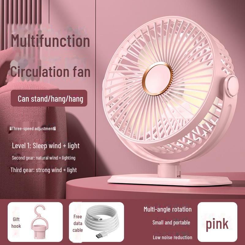 Портативный беспроводной USB-перезаряжаемый студенческий карманный/настольный вентилятор с зажимом