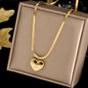 Stainless Steel Necklace Titanium Steel Gold Color Wedding Heart Pendants for Women