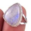 Natural Rainbow Moon Stone Gemstone Handmade 925 Sterling Silver Ring S.7 N8z17