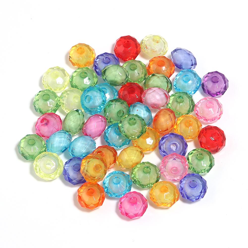 50pcs/lot Mixed Color Acrylic Beads Flower Oval Round Bucket Shape Loose Beads For DIY Bracelet Earrings Jewelry Accessories