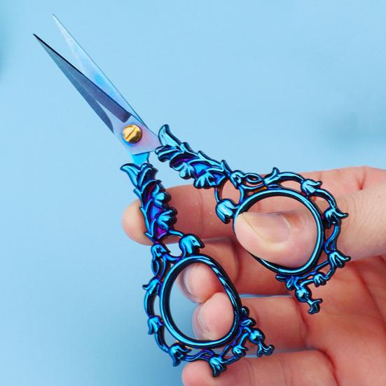 Vintage Carved Flower Scissors Heavy Duty Stainless Steel Sharp Blade Multipurpose Tailor Scissors DIY Embroidery Arts Crafts Crochet Yarn Scissors