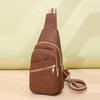 Женская нагрудная сумка, мягкая кожаная сумка через плечо, спортивная сумка для карточек на открытом воздухе, сумка с несколькими карманами, сумка для мобильного телефона