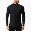 Новые поступления Спортивные футболки с длинными рукавами и высоким воротом Тонкие осенние футболки Slim Fit Мужская одежда для фитнеса