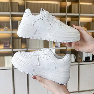 Модные женские повседневные туфли на платформе, спортивные кроссовки, осенние уличные дышащие легкие белые кроссовки для бега, женские белые туфли
