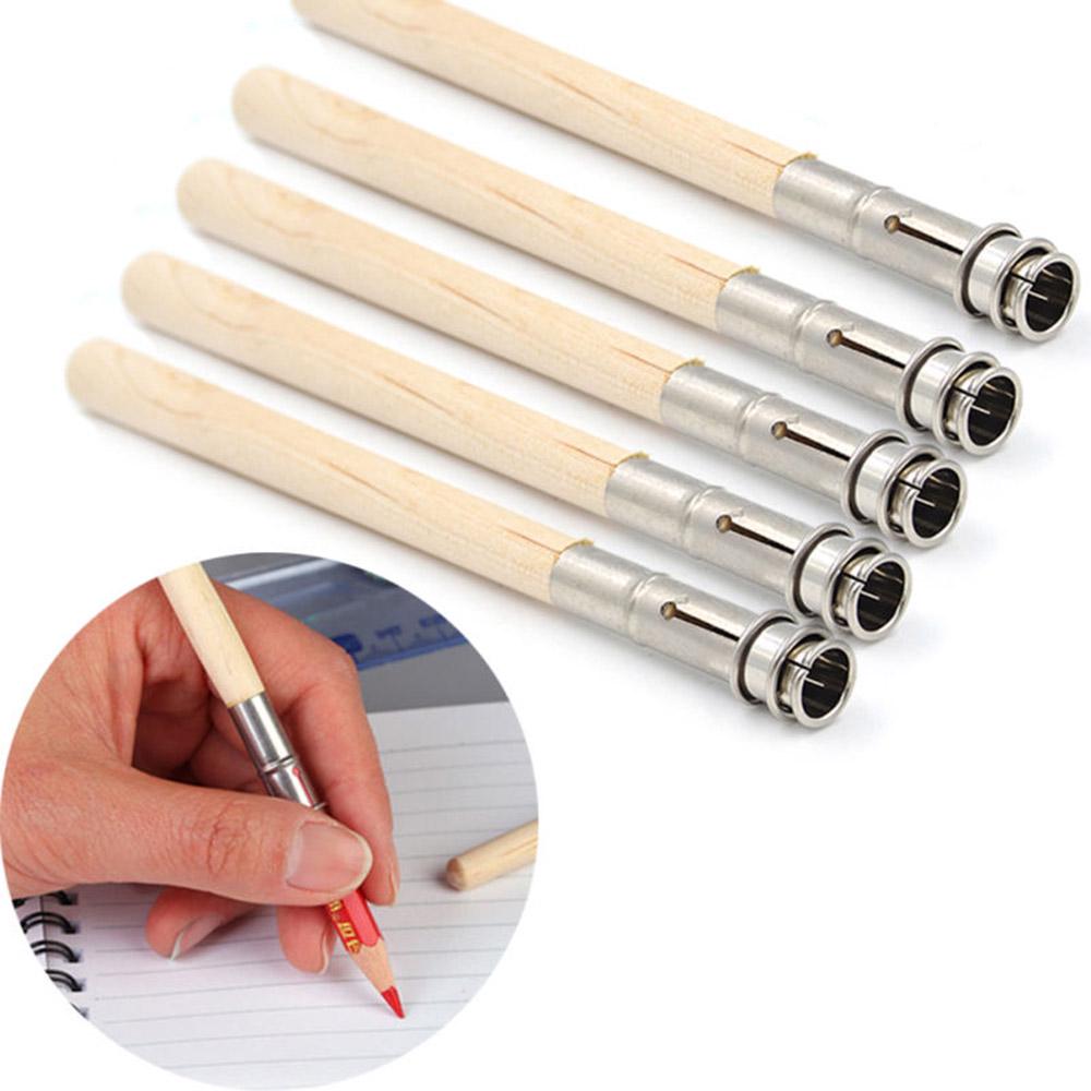 5/10PCS New Useful Adjustable Pencil Extender Art Write Tool Wooden Pen Holder Sketch Writing