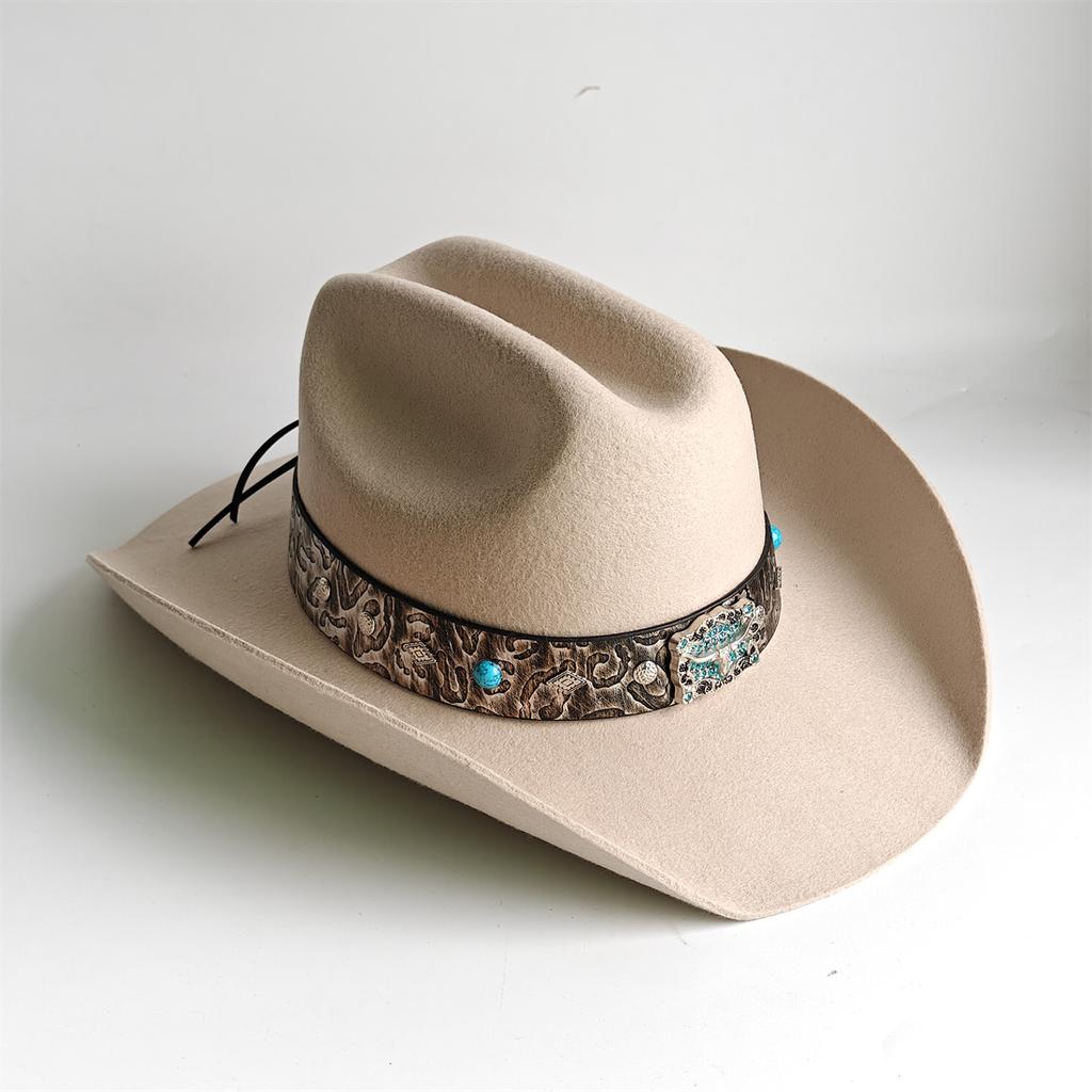 Competitive Western Cowboy Hat 100% Wool Fedora Hat For Women Men Riding Hat Autumn Panama Big Brim Cowgirl Hat Sombrero Vaquero