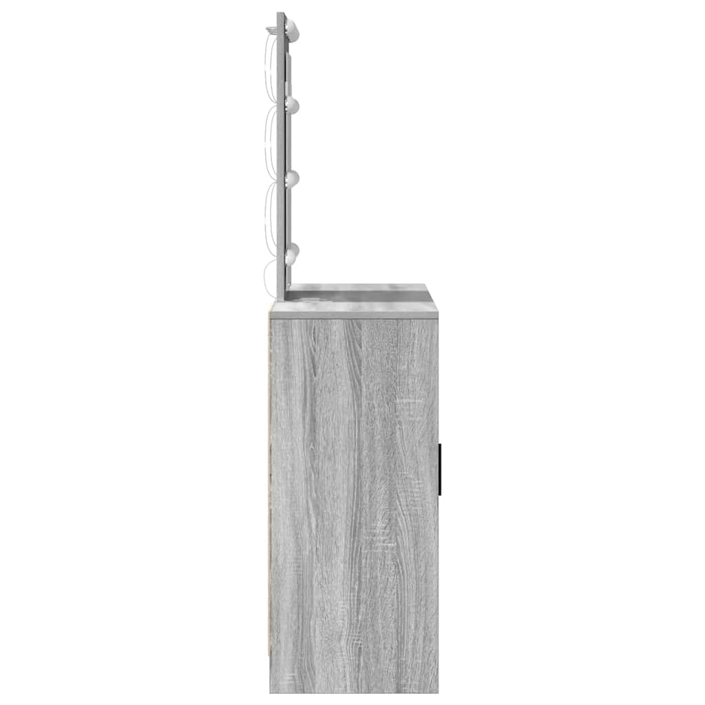 Makeup Vanity Table with Storage Gray 102 x 33 x 135 cm Engineered Wood