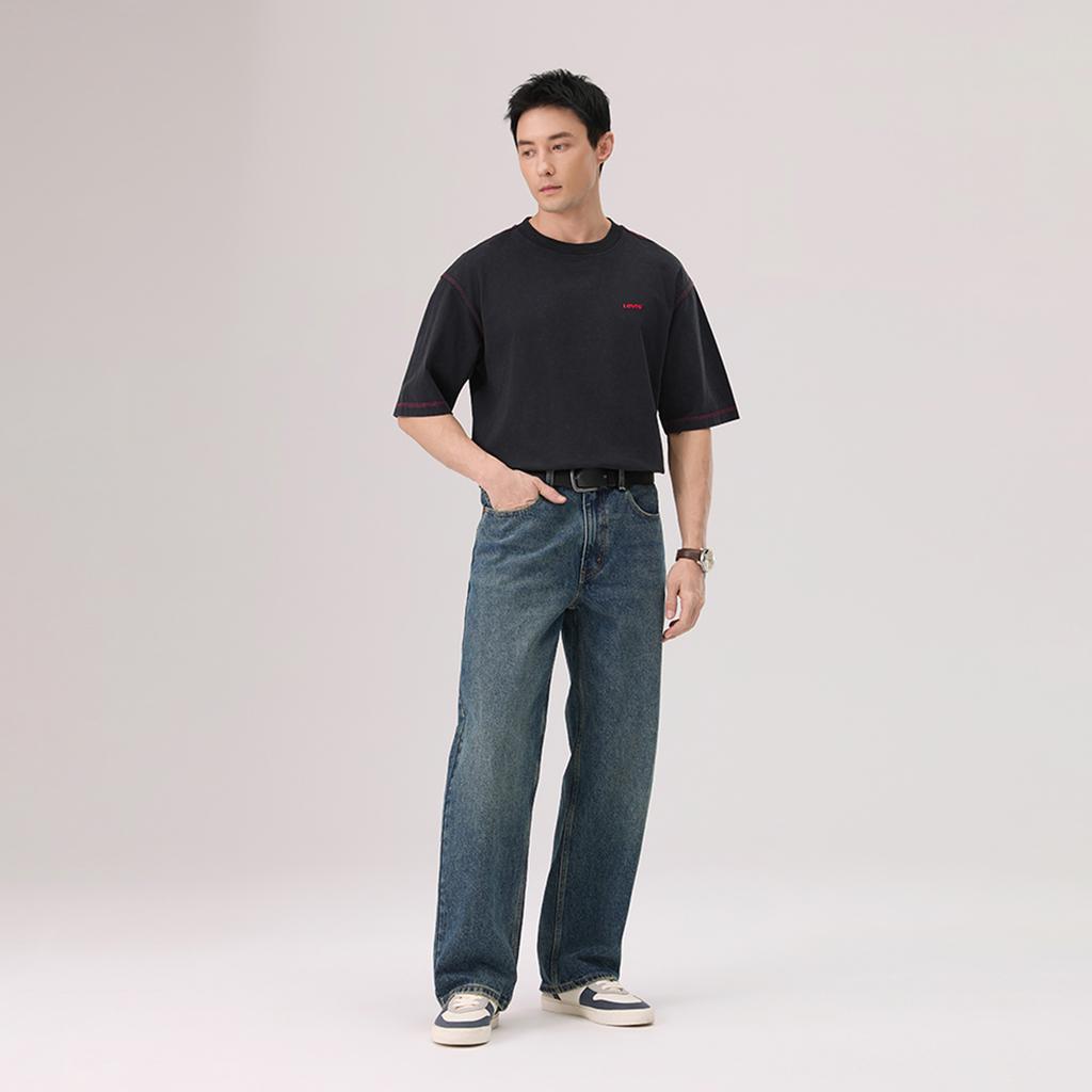 Levis Свободная американская повседневная футболка с коротким рукавом Унисекс топы 006PS-0002