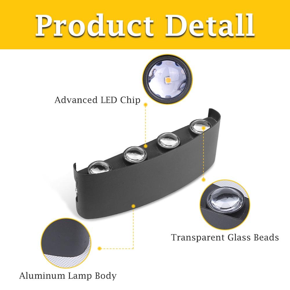 Светодиодные настенные светильники Внутренний настенный светильник IP65 Водонепроницаемый алюминиевый Внутреннее наружное освещение Настенный светильник Наружные настенные светильники Гостиная