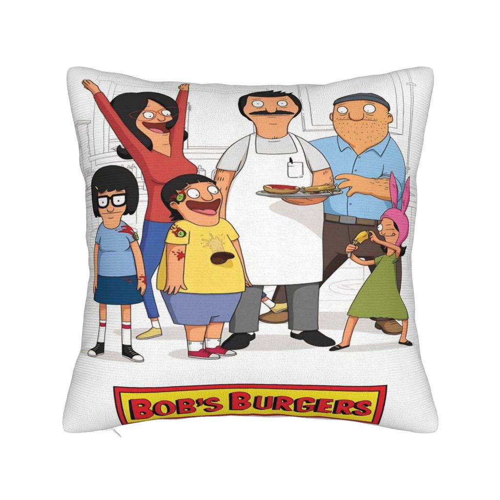B-Bob Burgers Thanksgiving Pillowcase Cushion Cover  Pillow Covers Soft and Sweet Chair Decorations Zipper Multiple Sizes