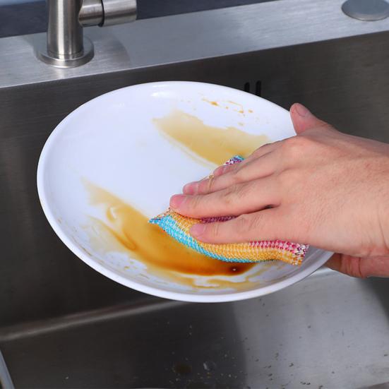 20 шт., кухонные губки-скрабы из микрофибры, сверхмощные чистящие подушечки двойного действия, многоразовые антипригарные, нецарапающиеся, бытовая чистящая тряпка