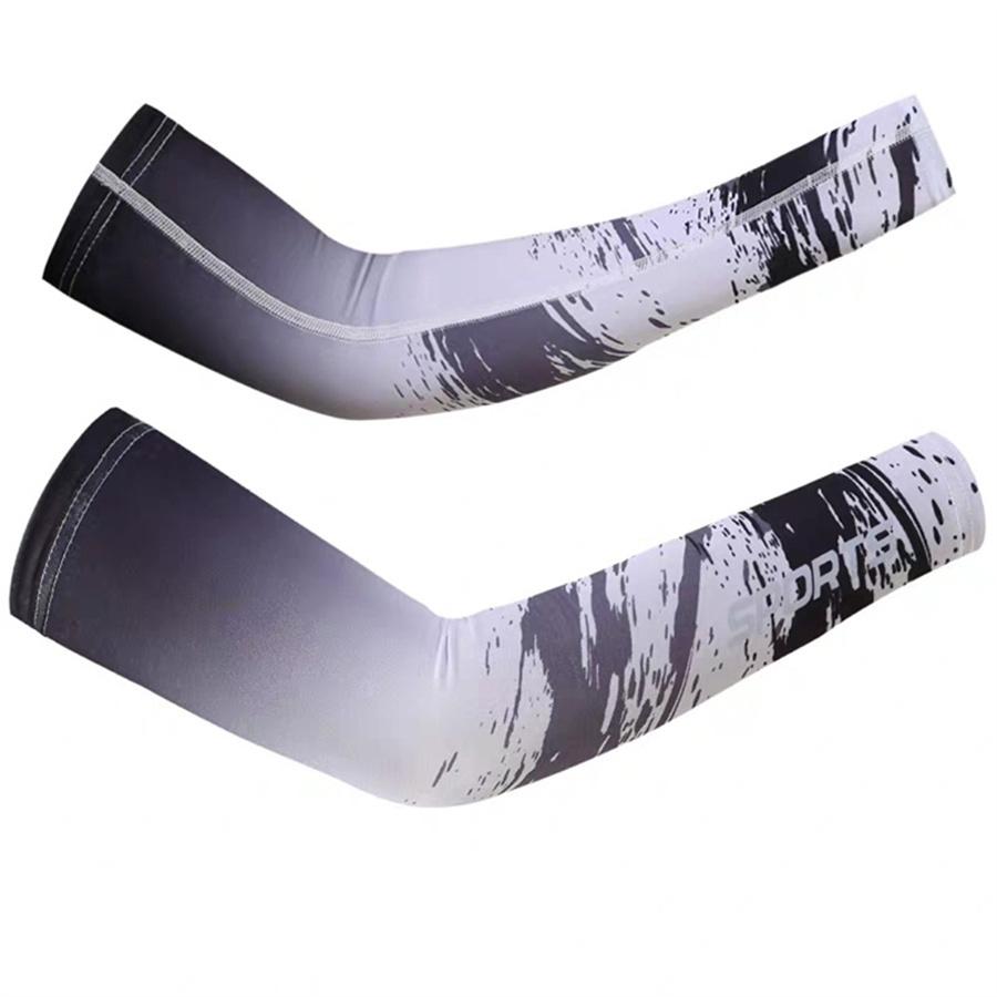 Gradient SPORTS Print Ice Silk UV Protection Arm Sleeves, Cooling Anti-Slip Sun Sleeves for Men Women Outdoor Cycling Driving