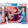 Puzzle Glitter Frozen II - CLEMENTONI - 104 Pièces - Thème Humains Et Personnages - Pour Filles De 6 Ans Et Plus