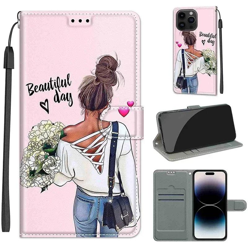 Кошелек-книжка с бабочкой для Redmi Note 13 Pro 12 Turbo 12R 12S 13C 12C A3 Xiaomi Poco M6 Pro X6 X5 Кожаный чехол-книжка со слотом для карт